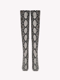 Cuissardes Christina 95 en cuir embossé - Gris