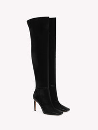 Cuissardes Christina 95 en cuir lisse - Noir
