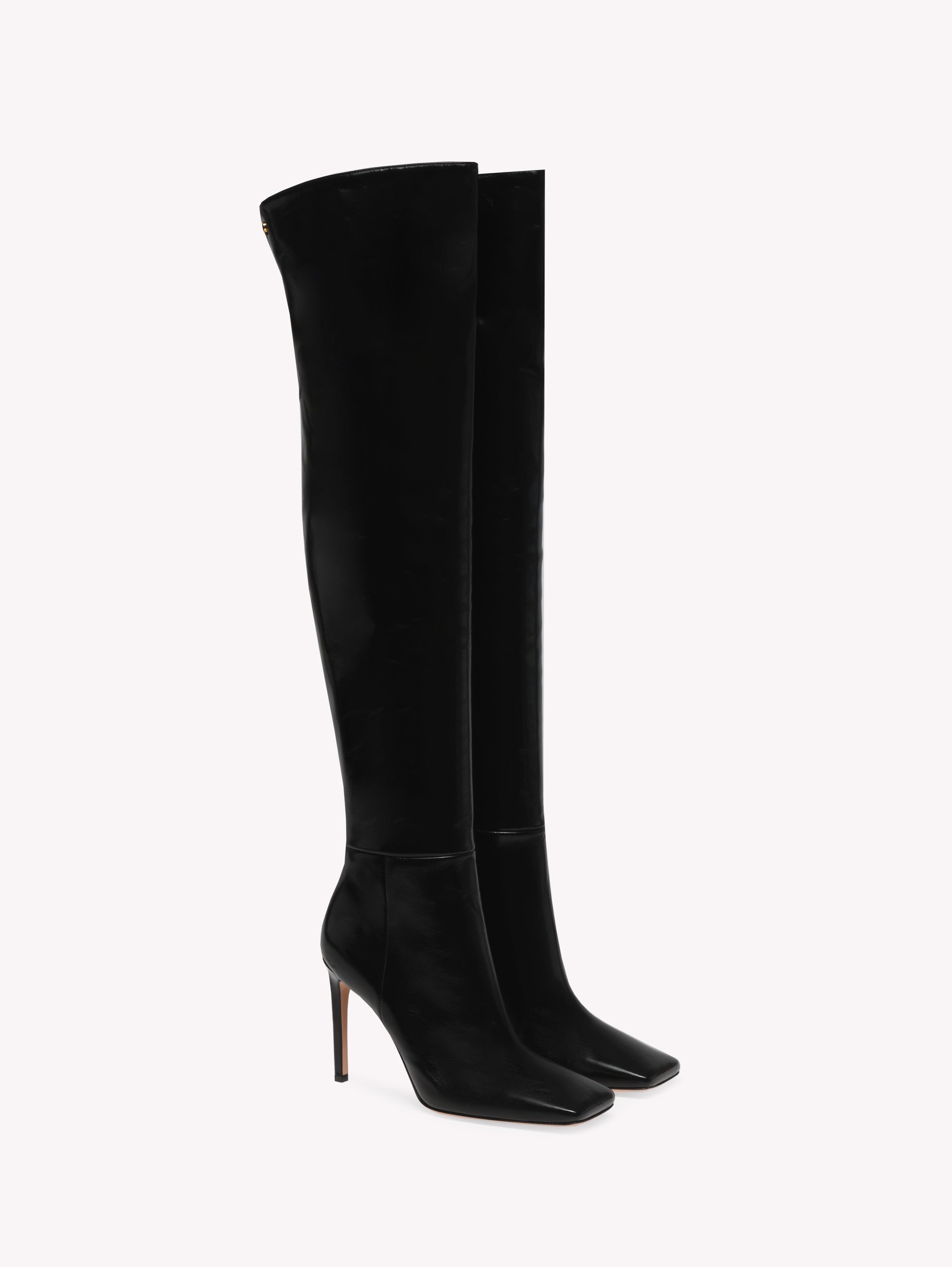 Cuissardes Christina 95 en cuir lisse - Noir
