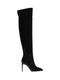 Cuissardes Christina 95 en cuir lisse - Noir