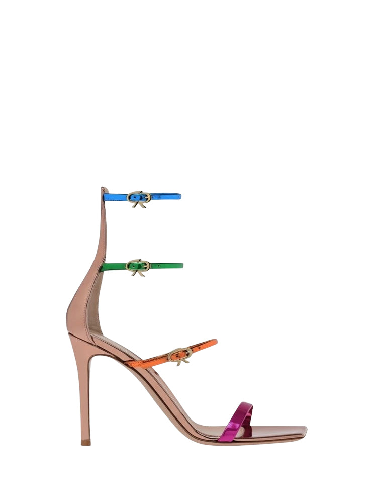 Sandales Ribbon Uptown 105 en cuir métallique - Multicolore
