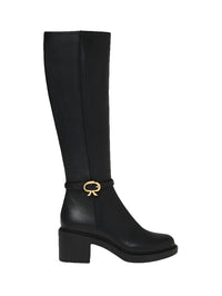 Bottes Ribbon Dumont 45 en cuir lisse - Noir