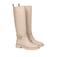 Bottes Ribbon Cavalier en cuir lisse - Neutre
