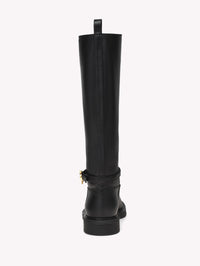 Bottes Ribbon Cavalier en cuir lisse - Noir