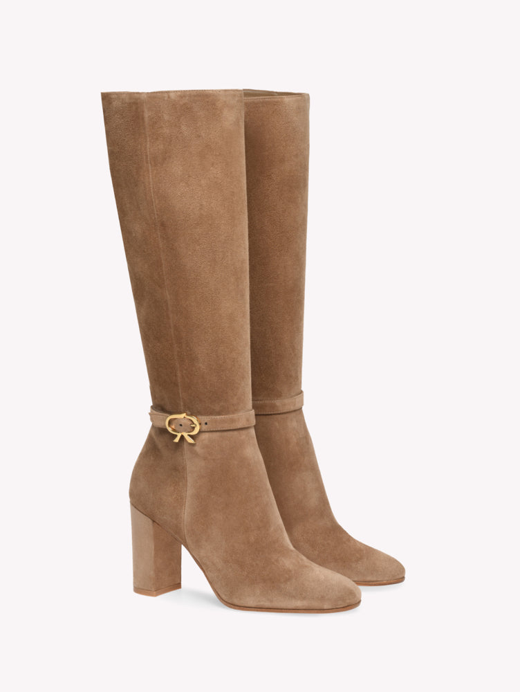 Ribbon 85 suede boots - Camel