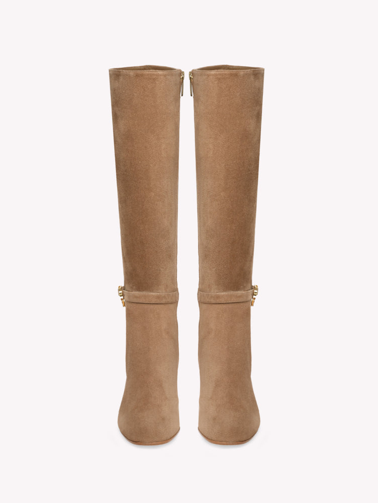 Ribbon 85 suede boots - Camel