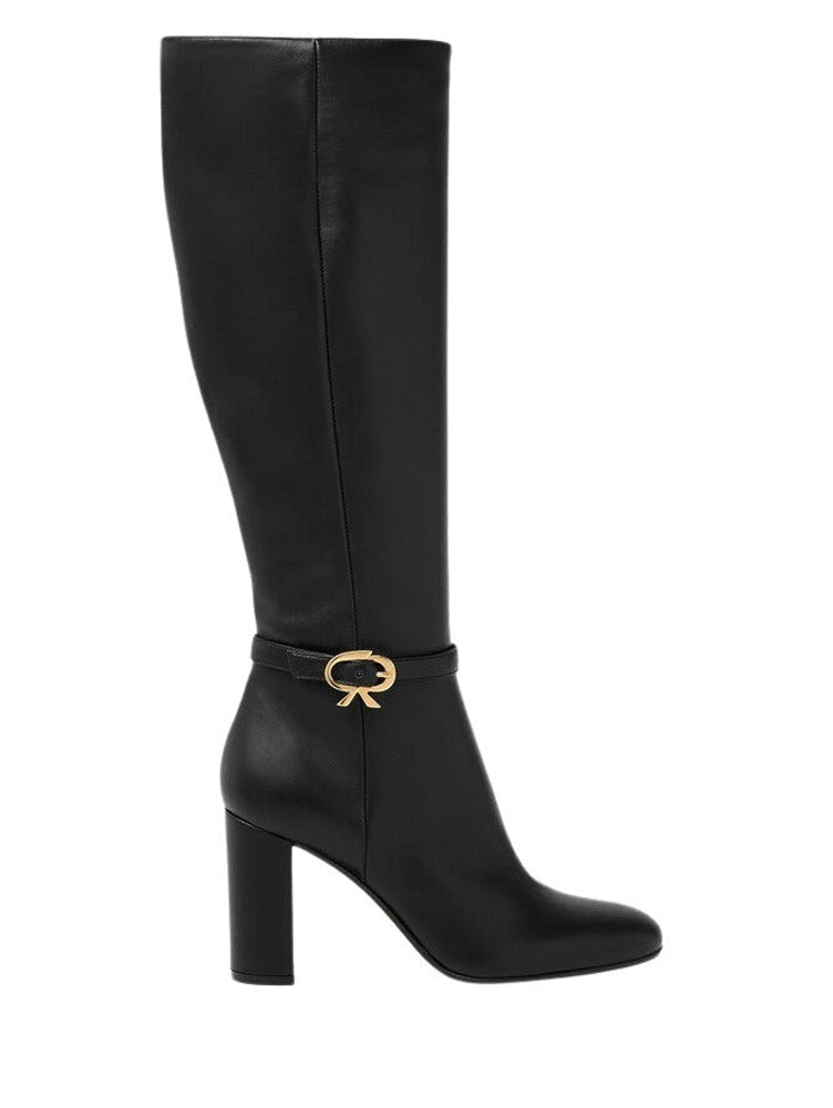 Bottes Ribbon 85 en cuir nappa - Noir