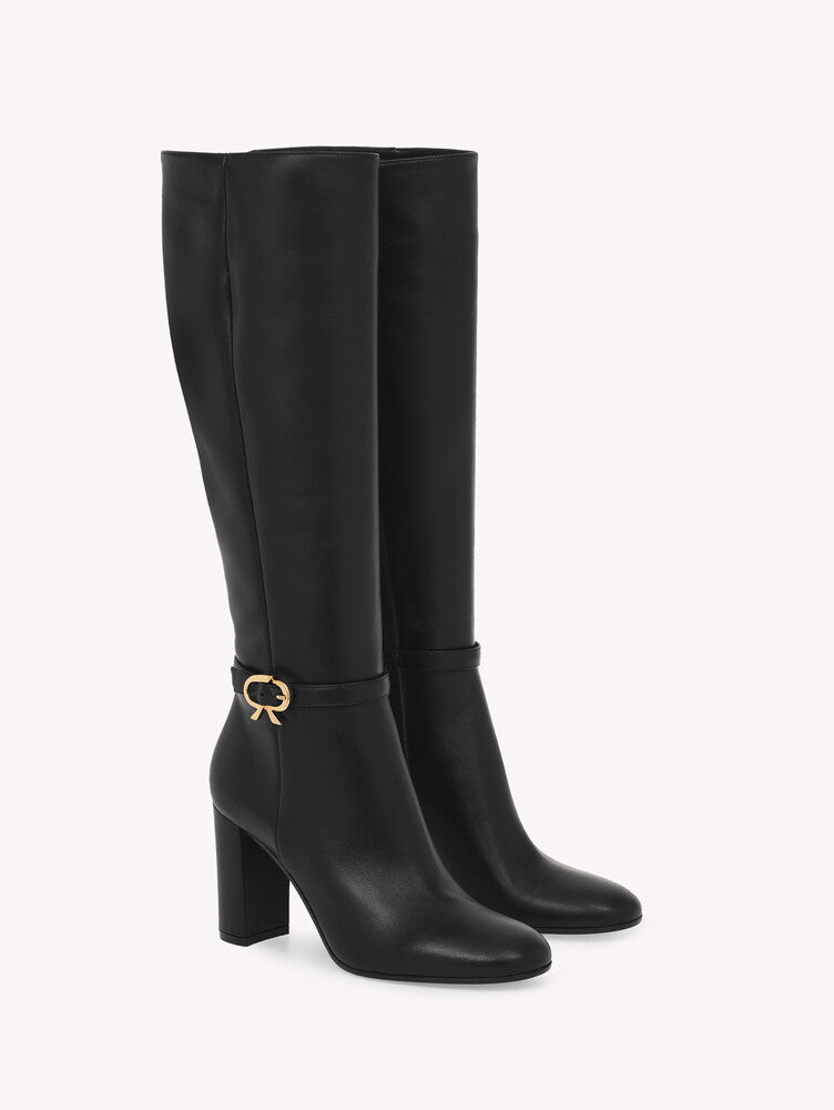 Bottes Ribbon 85 en cuir nappa - Noir