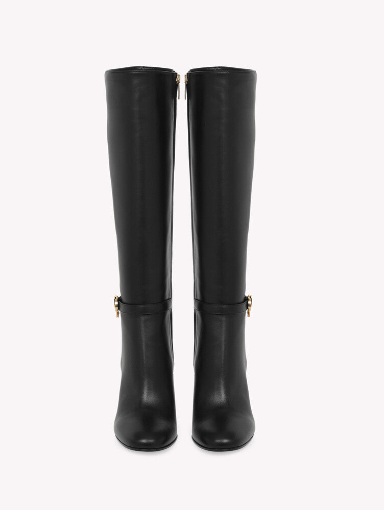 Bottes Ribbon 85 en cuir nappa - Noir