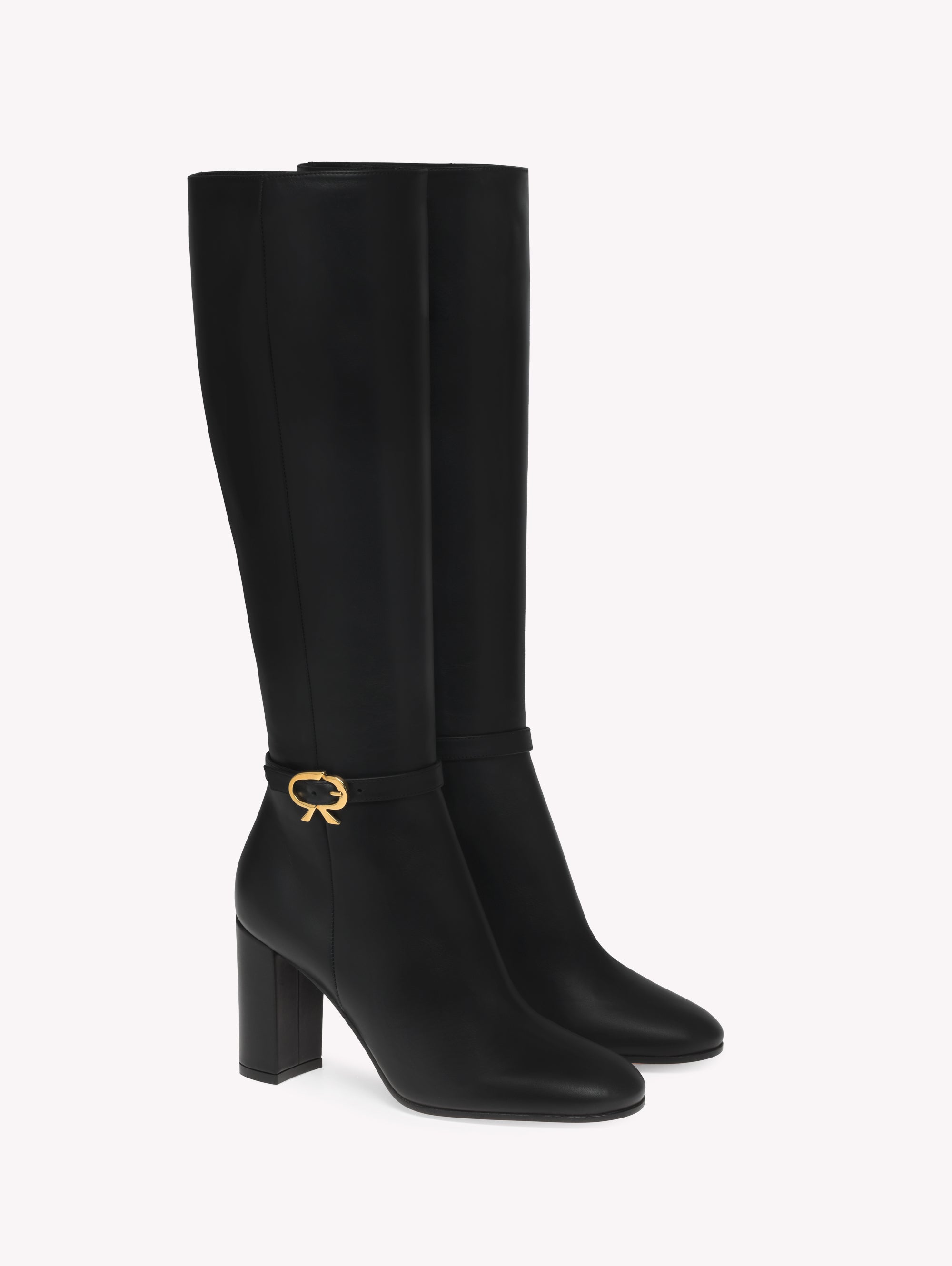 Bottes Ribbon 85 en cuir lisse - Noir