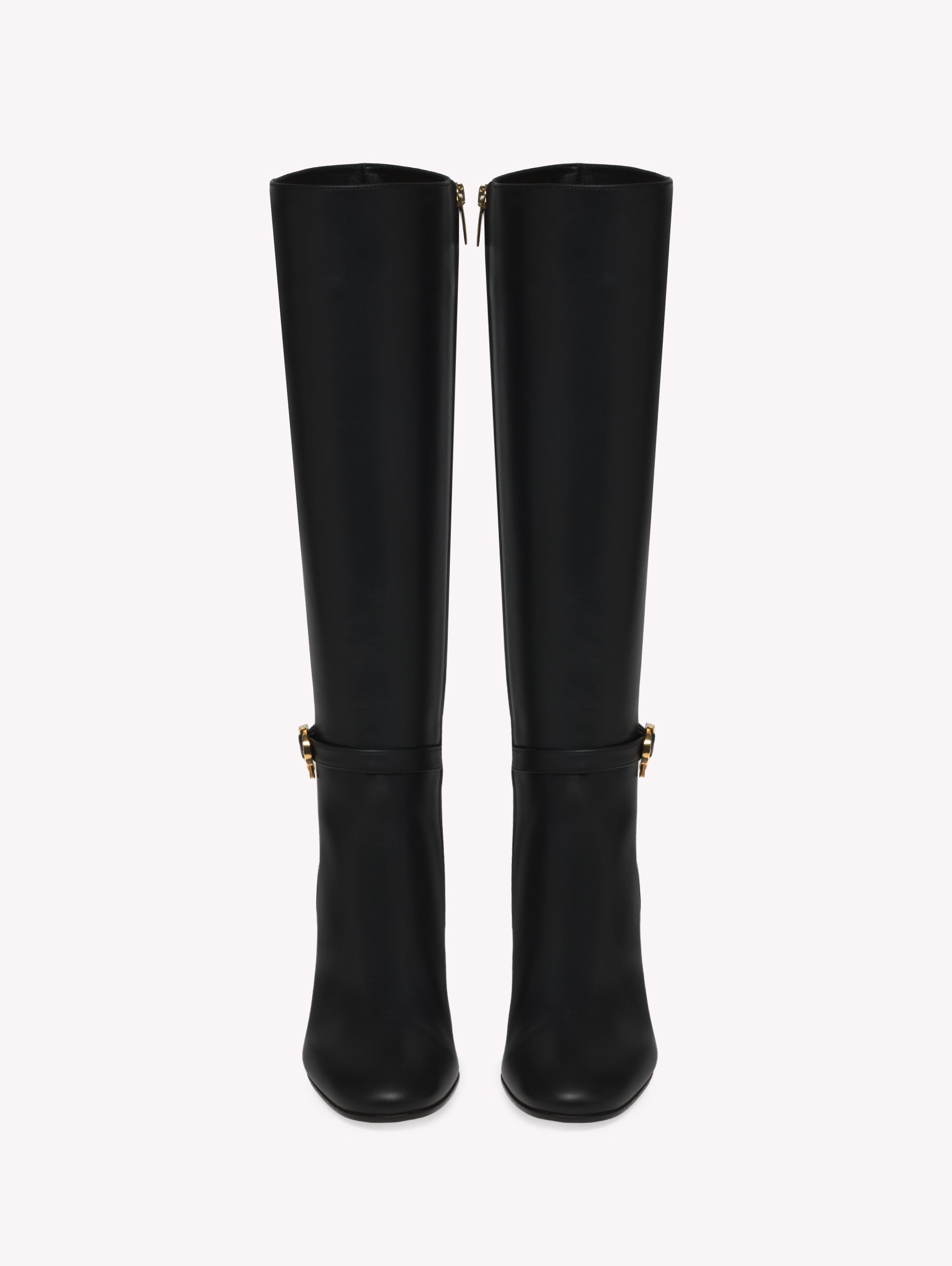 Bottes Ribbon 85 en cuir lisse - Noir