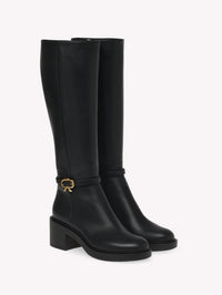 Bottes Ribbon Dumont 45 en cuir lisse - Noir