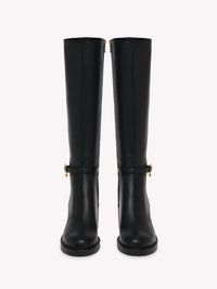 Bottes Ribbon Dumont 45 en cuir lisse - Noir