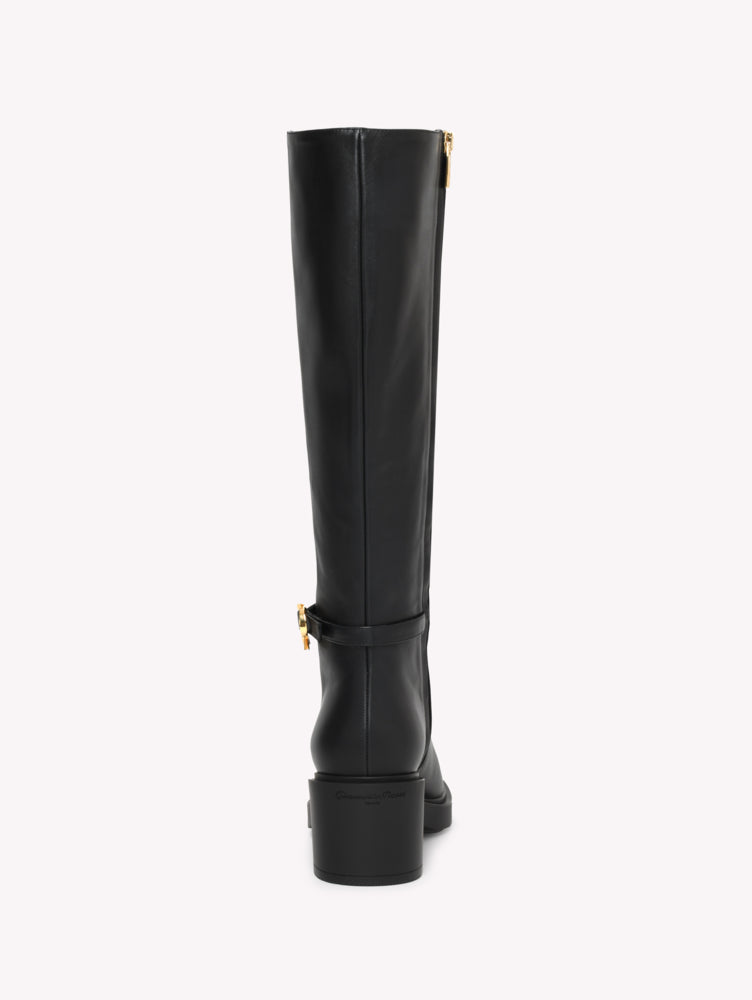 Bottes Ribbon Dumont 45 en cuir lisse - Noir