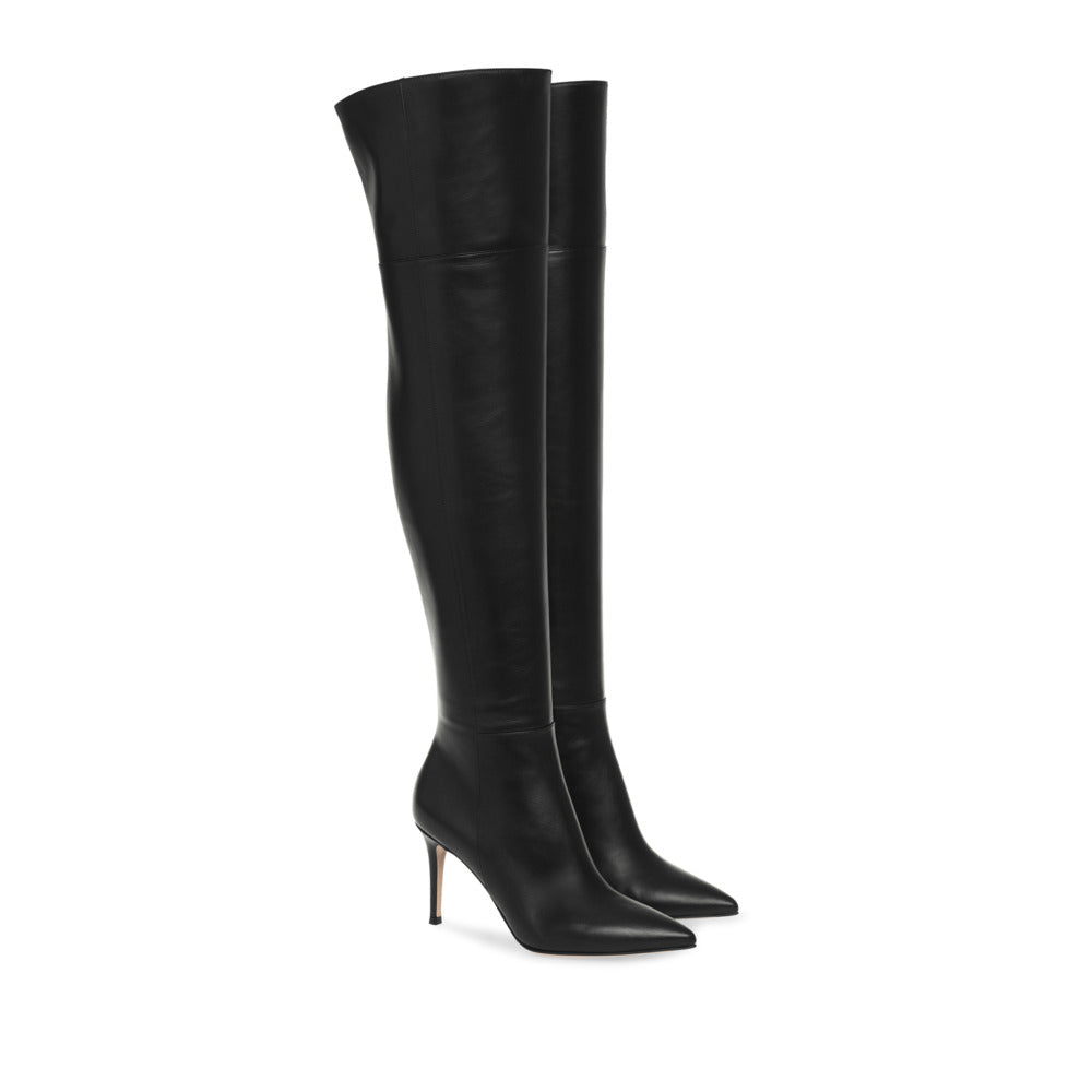 Cuissardes Bea 85 en cuir lisse - Noir