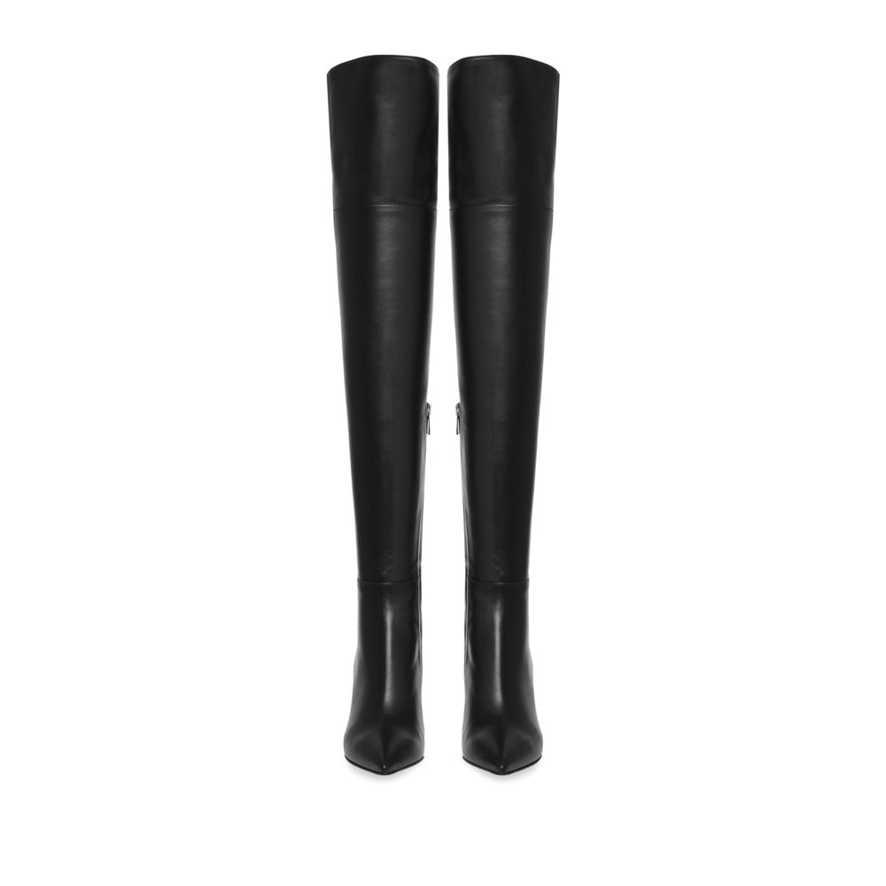 Cuissardes Bea 85 en cuir lisse - Noir