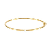 Jonc Zeus S pavé d'un diamant - Or Jaune