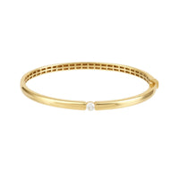 Jonc Zeus S pavé d'un diamant - Or Jaune