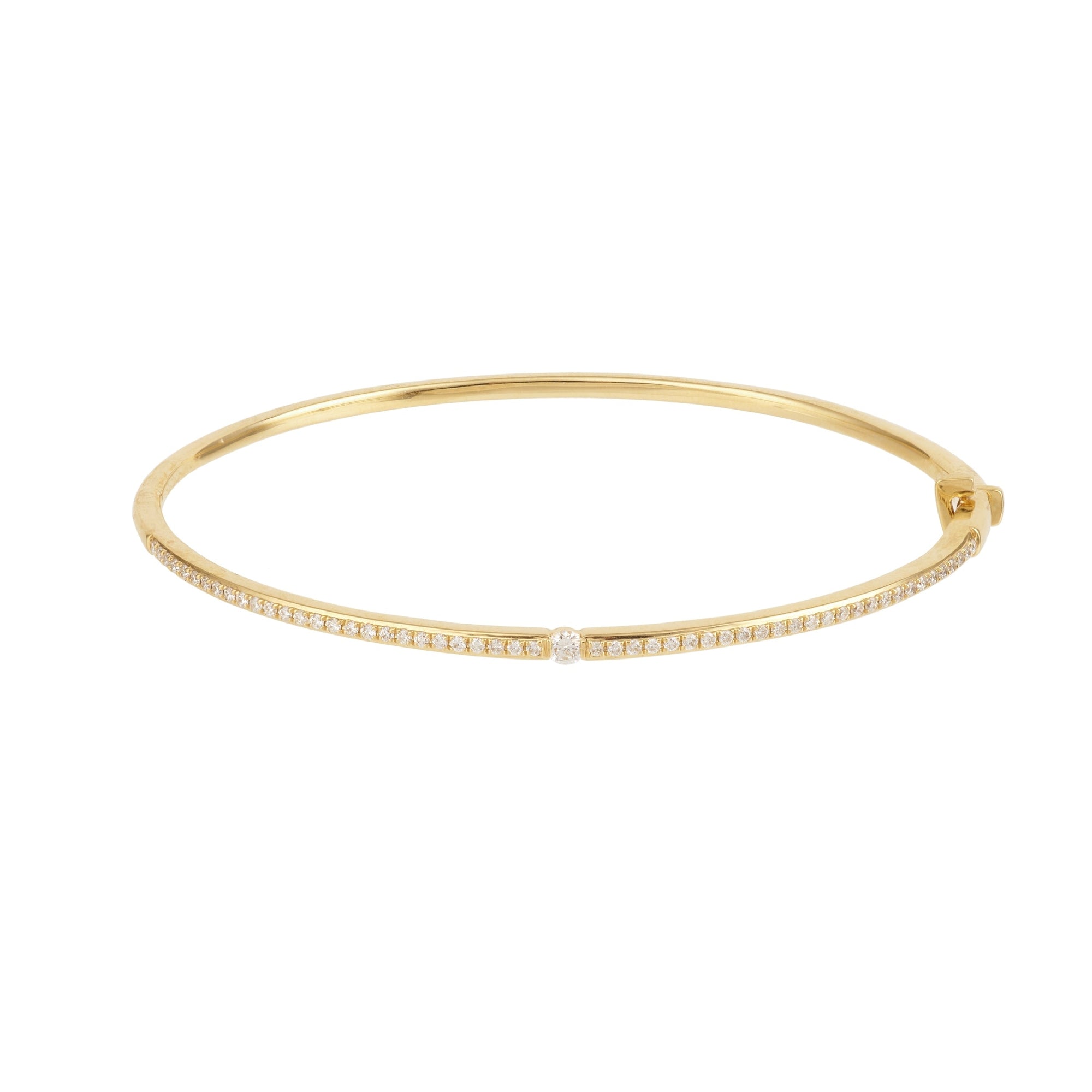 1qty NEW / Bangle Zeus Petit modèle pavé diamant avec 1 diamant-Jaune