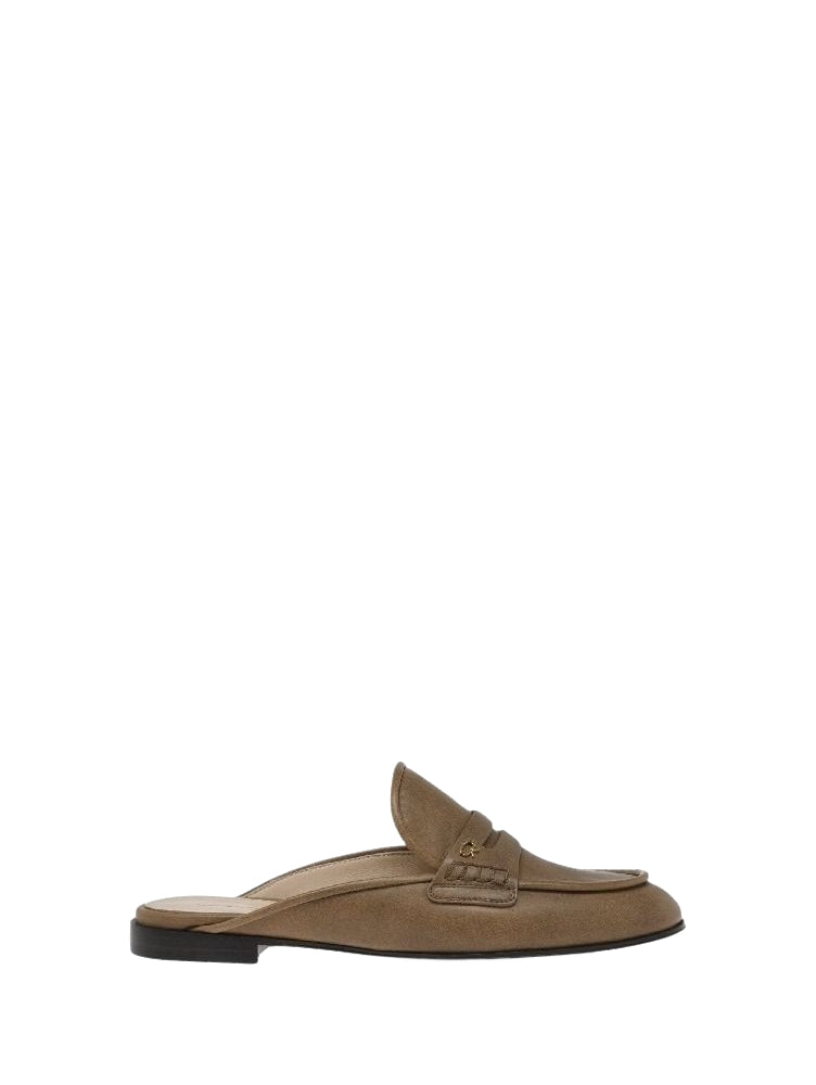 Mules Florio en cuir lisse - Marron