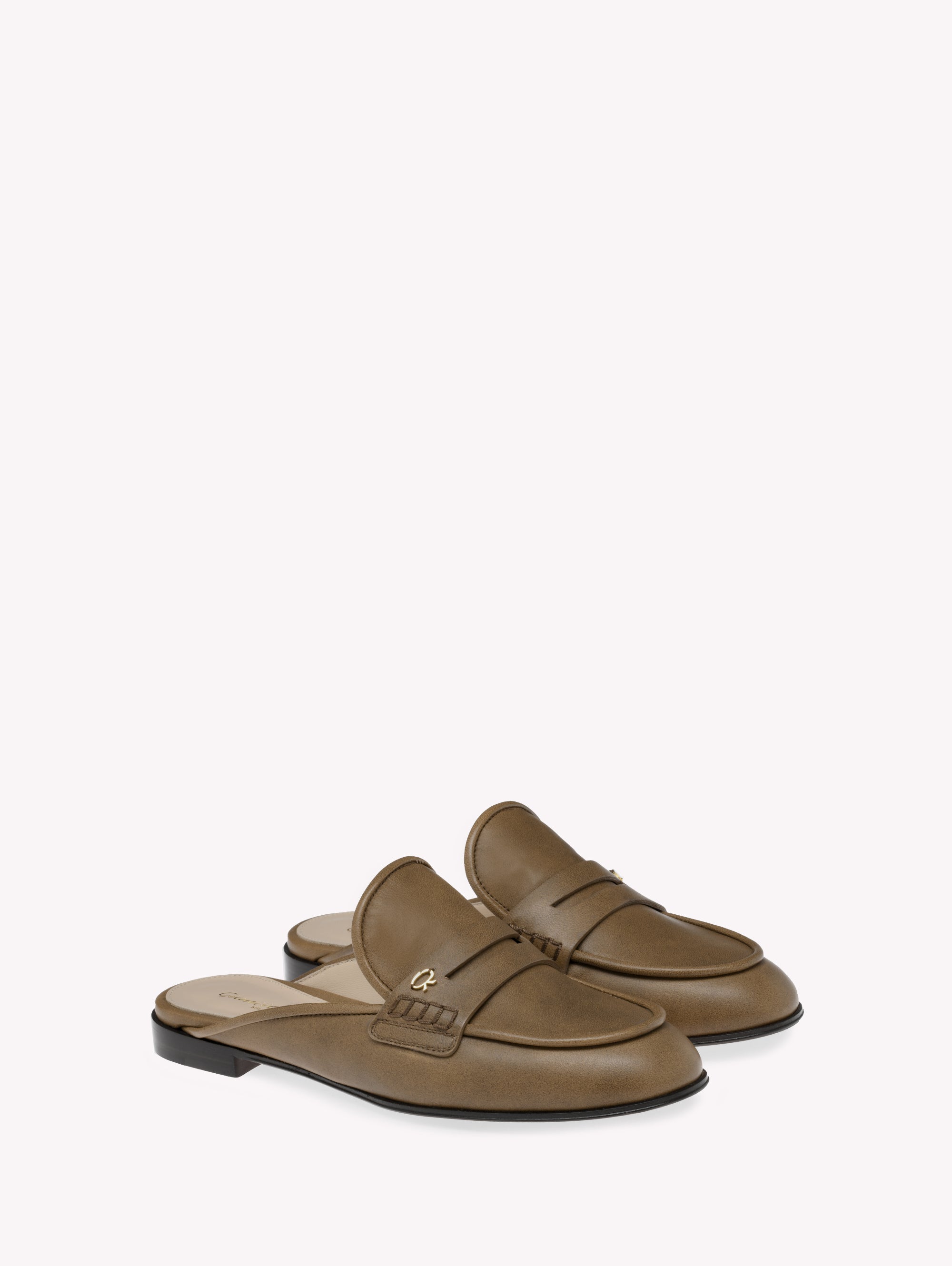 Mules Florio en cuir lisse - Marron