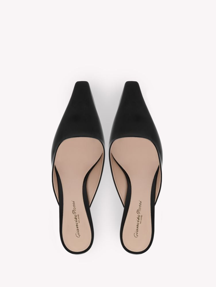 Mules Lindsay 55 en cuir lisse - Noir