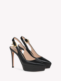 Escarpins Dasha Slingback 115 en cuir lisse - Noir
