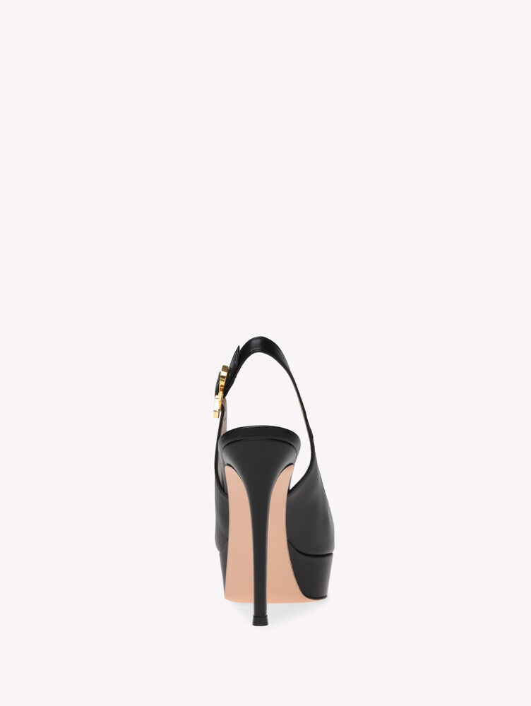 Escarpins Dasha Slingback 115 en cuir lisse - Noir