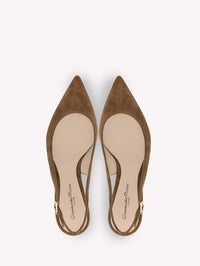 Escarpins Ribbon Sling 55 en daim - Brun