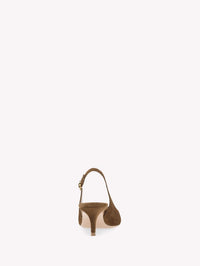 Escarpins Ribbon Sling 55 en daim - Brun