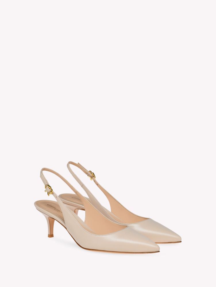 Escarpins Ribbon Sling 55 en cuir lisse - Neutre