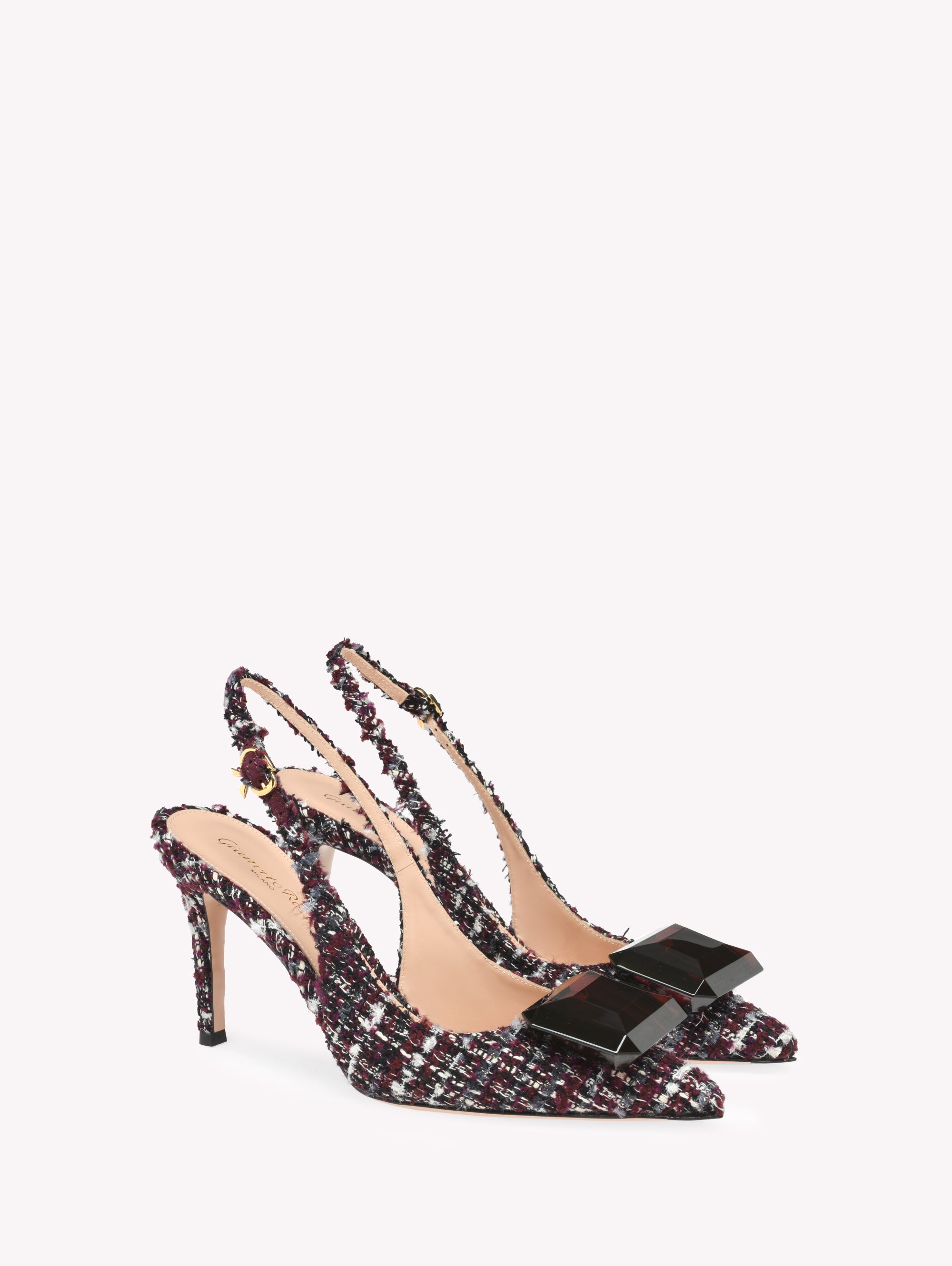 Escarpins Jaipur 85 en satin - Bordeaux