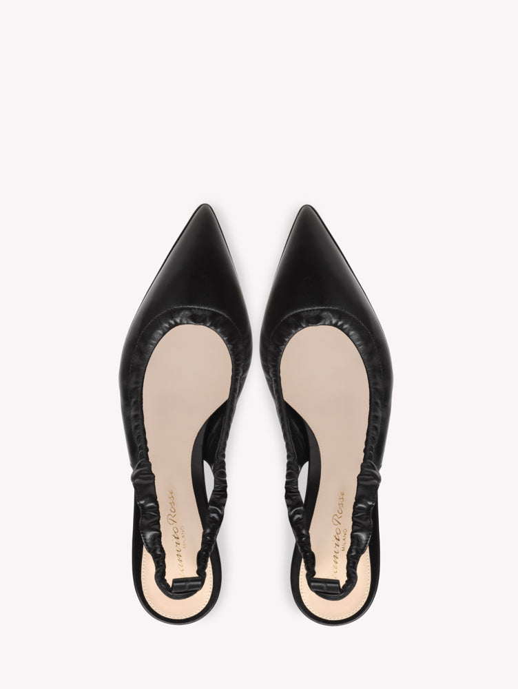 Escarpins Alina Slingback 55 en cuir lisse - Noir