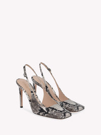 Escarpins Christina Sling 95 en cuir embossé - Gris