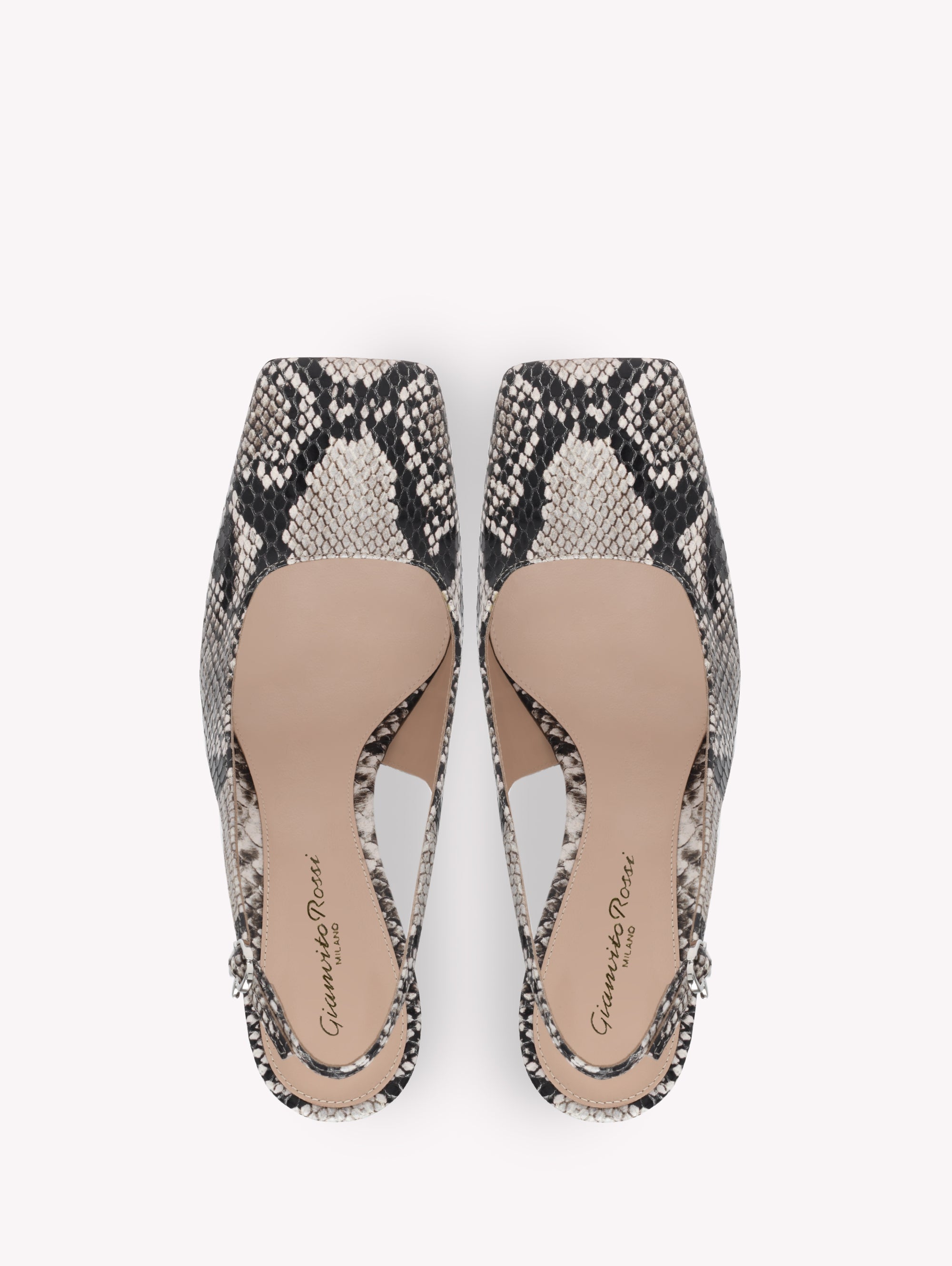 Escarpins Christina Sling 95 en cuir embossé - Gris