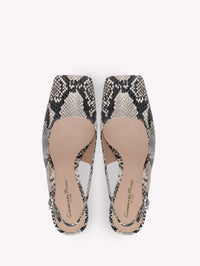 Escarpins Christina Sling 95 en cuir embossé - Gris