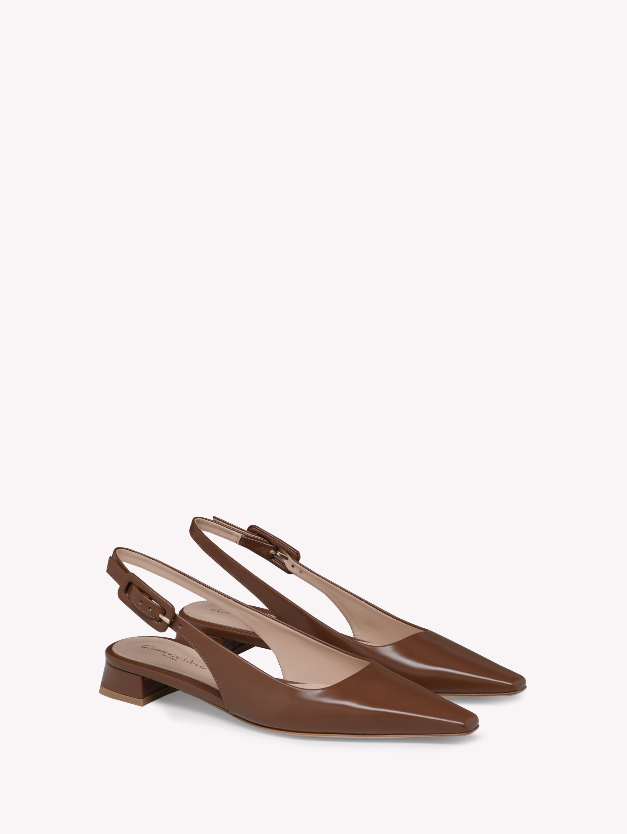 Lindsay flat pumps in smooth leather - Brown
