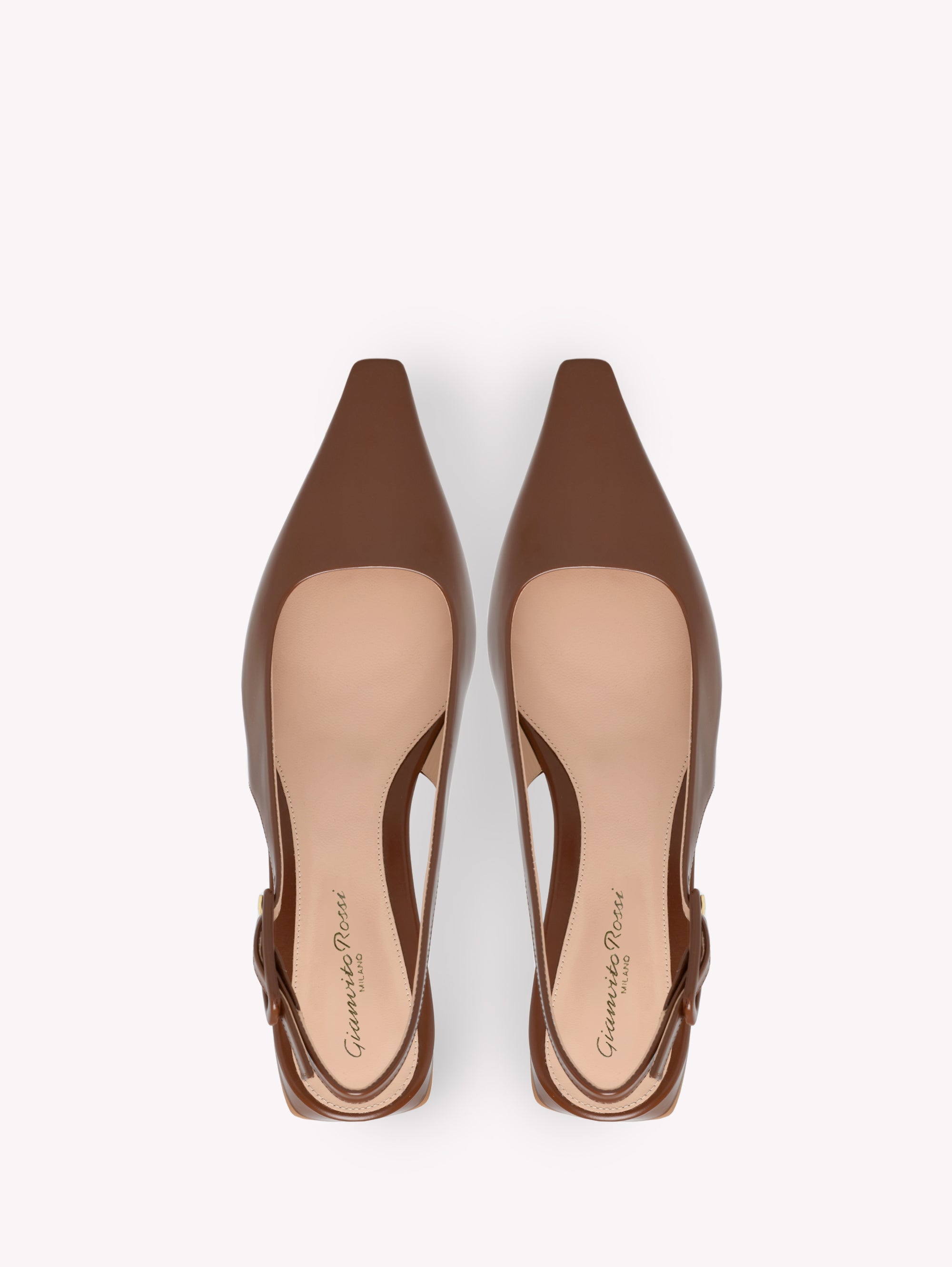 Lindsay flat pumps in smooth leather - Brown