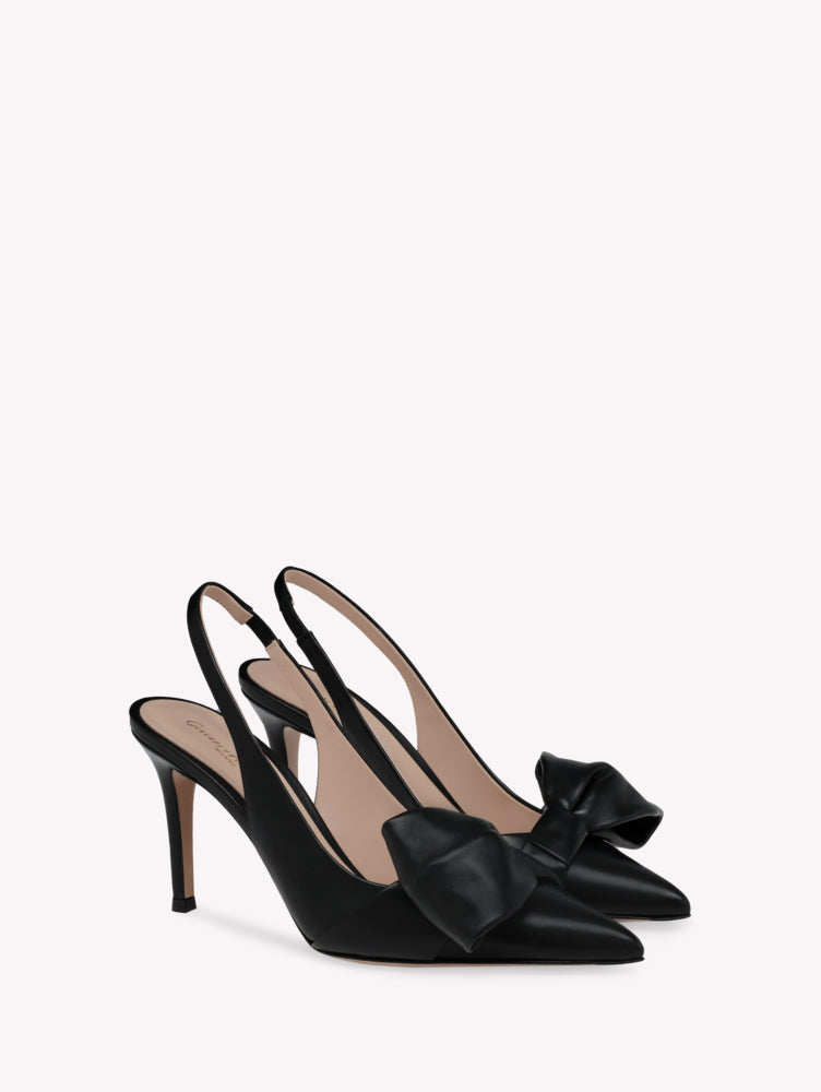 Escarpins Safira Sling 85 en cuir lisse - Noir