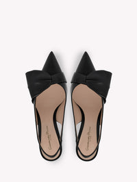 Escarpins Safira Sling 85 en cuir lisse - Noir