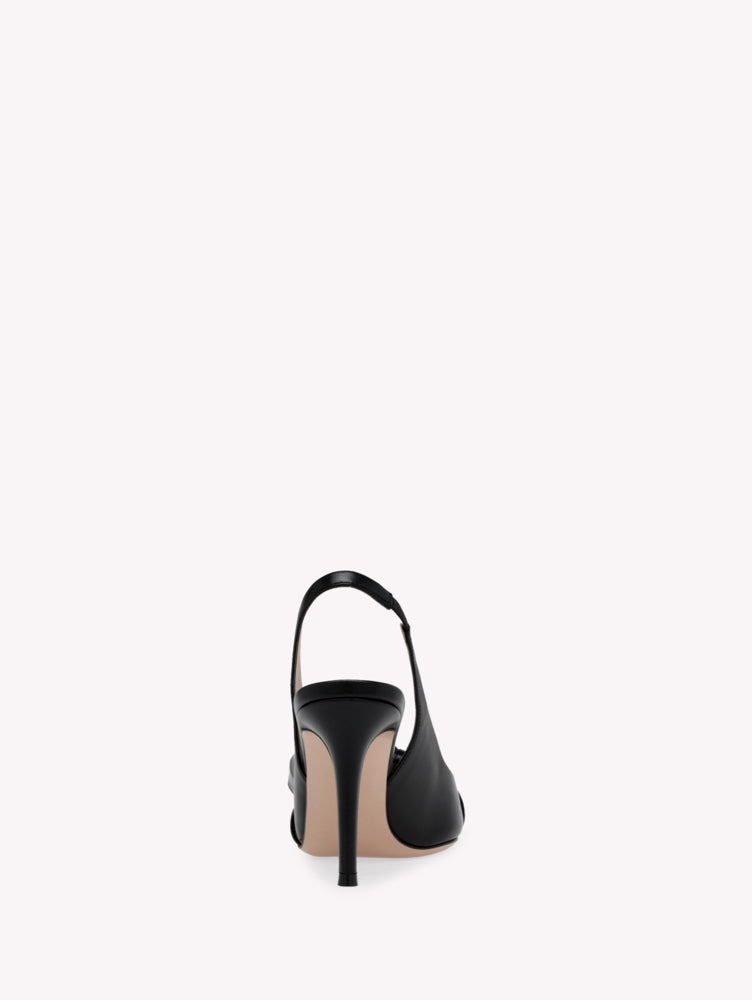 Escarpins Safira Sling 85 en cuir lisse - Noir