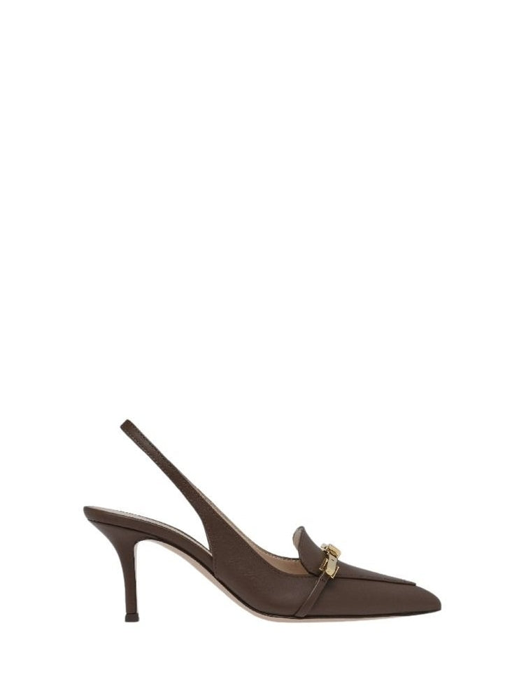 Escarpins Carrey 70 en cuir lisse - Marron