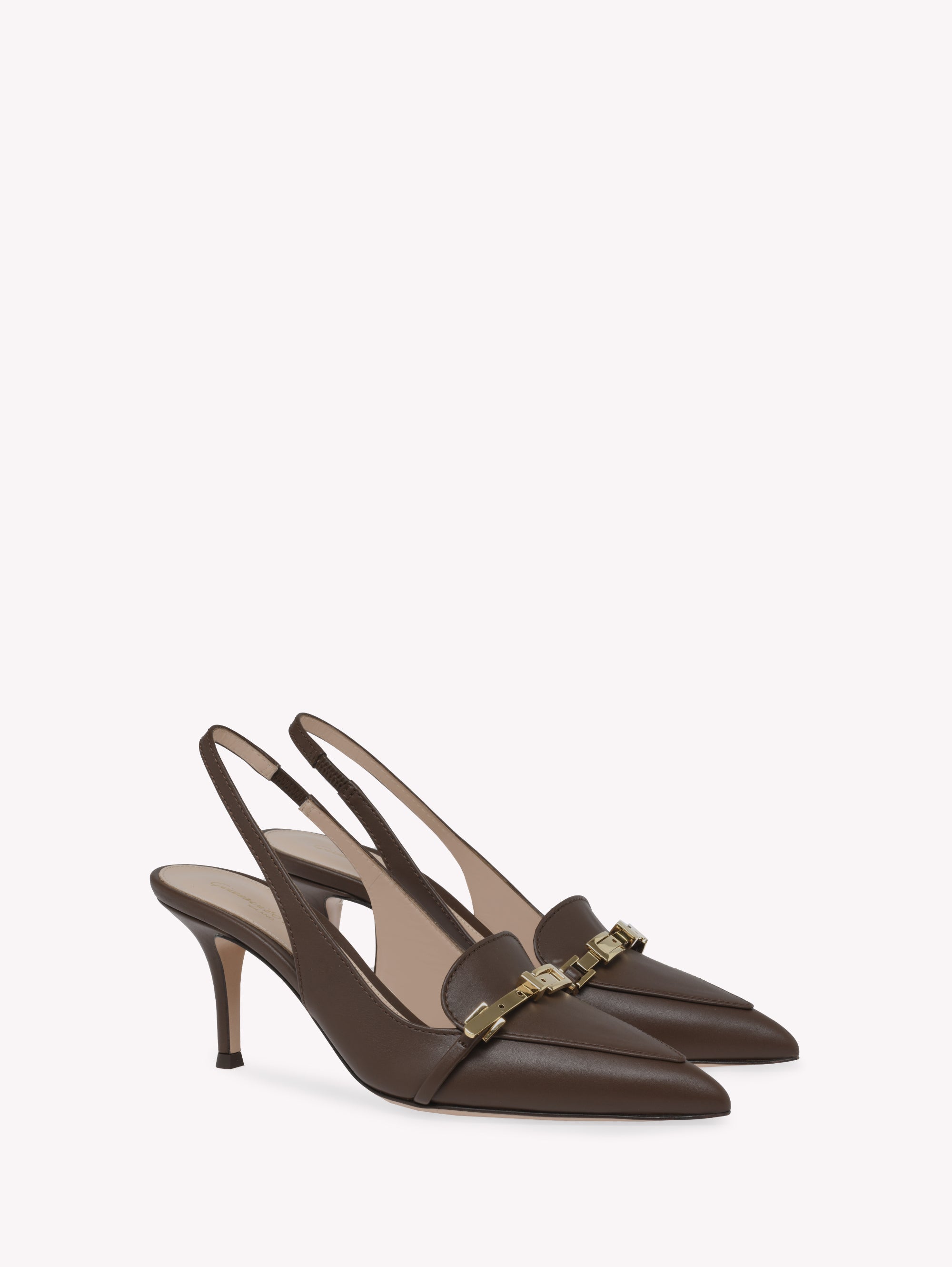 Escarpins Carrey 70 en cuir lisse - Marron