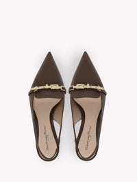 Escarpins Carrey 70 en cuir lisse - Marron
