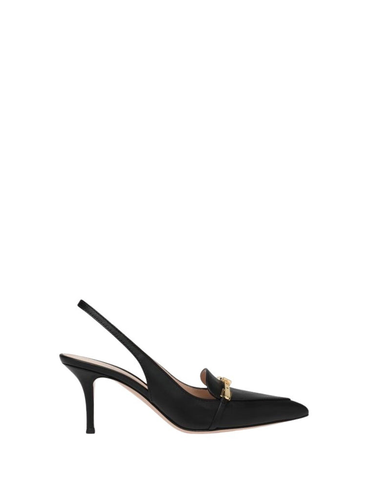 Escarpins Carrey Sling 70 en cuir lisse - Noir