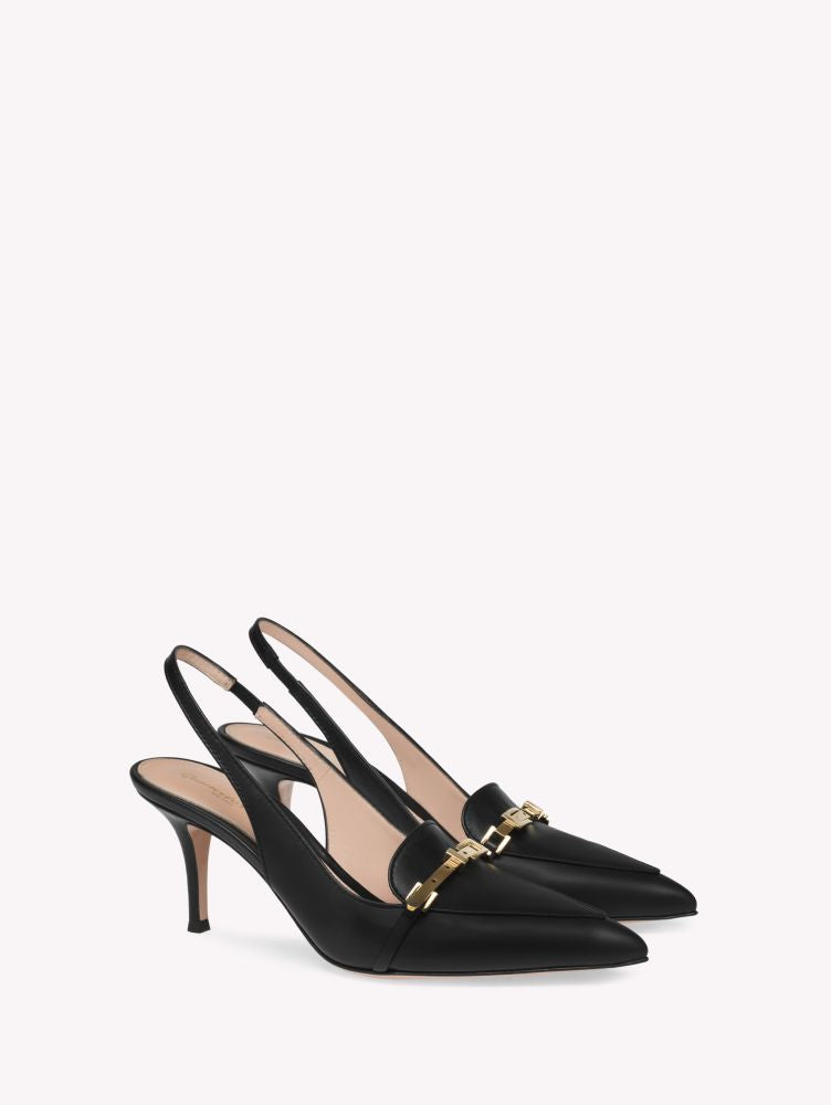 Escarpins Carrey Sling 70 en cuir lisse - Noir