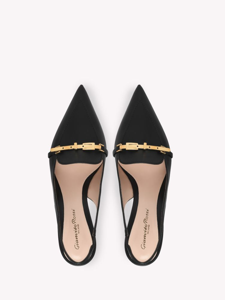 Escarpins Carrey Sling 70 en cuir lisse - Noir