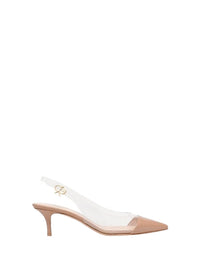 Escarpins Plexi Sling 55 en cuir lisse mélangé - Neutre