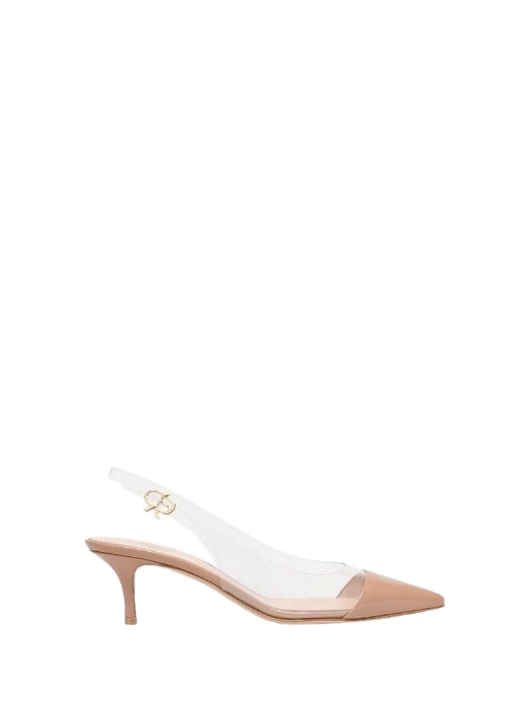 Escarpins Plexi Sling 55 en cuir lisse mélangé - Neutre