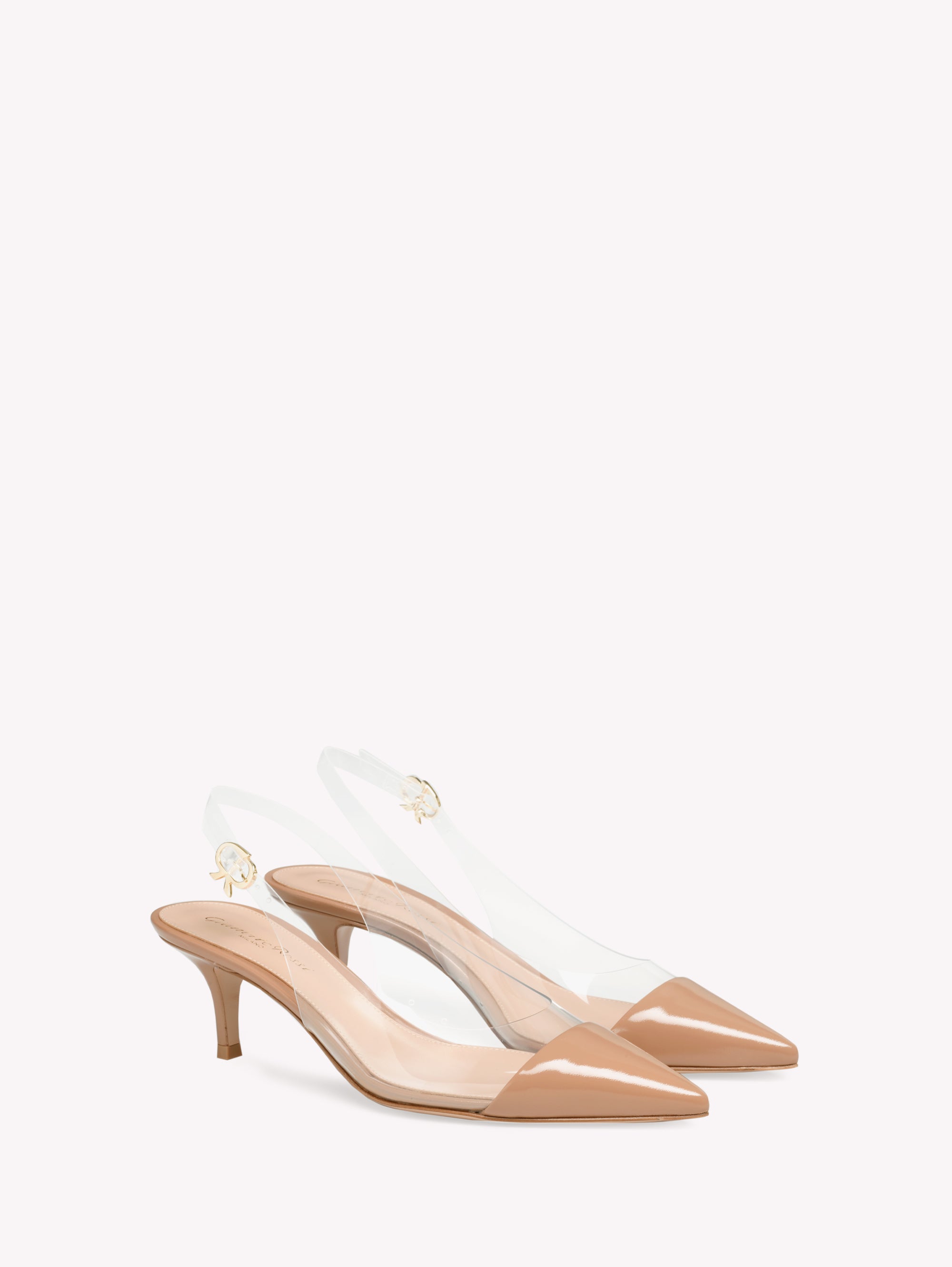 Escarpins Plexi Sling 55 en cuir lisse mélangé - Neutre